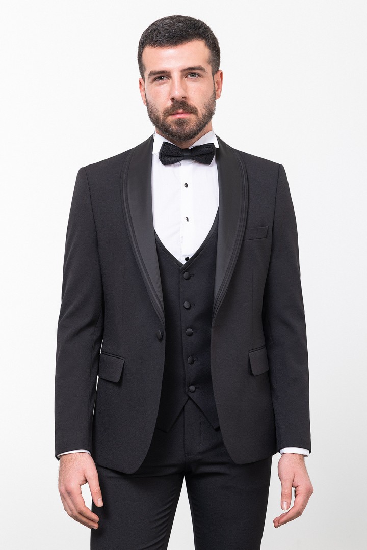 Black Color Classic Men's Tuxedo