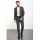 Anthracite Color Corded Pants Design Casual Wool Men's Suit
