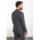 Anthracite Color Corded Pants Design Casual Wool Men's Suit