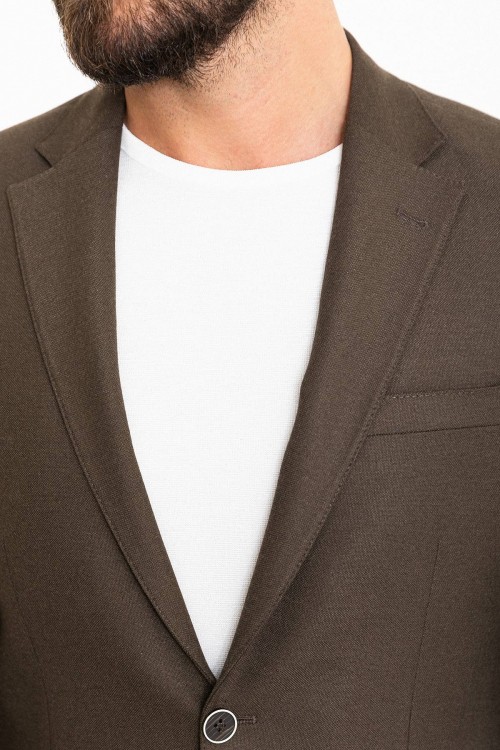 Brown Color Corded Pants Design Casual Wool Men's Suit