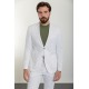 Ecru Color Hanging Pocket And Drawstring Design Casual Men's Suit