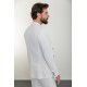 Ecru Color Hanging Pocket And Drawstring Design Casual Men's Suit