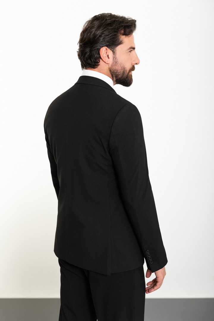 Black Color Classic Wool Men's Suit
