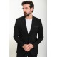 Black Color Zippered Design Casual Men's Suit