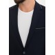 Dark Blue Color Zippered Design Casual Men's Suit