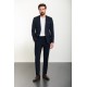 Dark Blue Color Zippered Design Casual Men's Suit