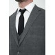 Grey Color Check Patterned Design Classic Men's Suit