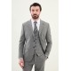 Grey Color Check Pattern Classic Men's Suit