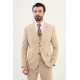 Beige Color Check Pattern Classic Men's Suit