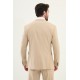 Beige Color Check Pattern Classic Men's Suit