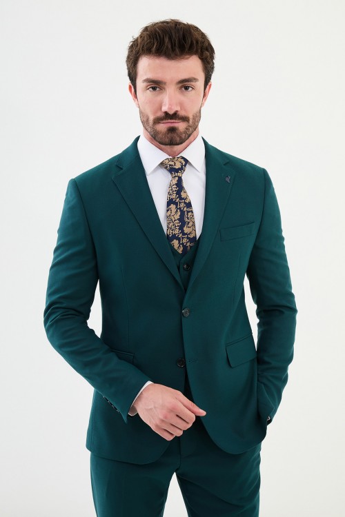 Emerald Color Classic Wool Men's Suit