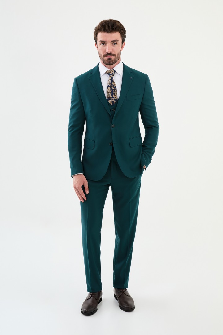 Emerald Color Classic Wool Men's Suit