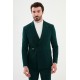 Emerald Color Fabric Belted Design Smart Casual Men's Suit