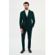 Emerald Color Fabric Belted Design Smart Casual Men's Suit