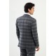 Dark Blue Color Check Pattern Design Classic Men's Suit
