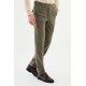 Khaki Color Casual Wool Men's Belted Suit