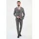 Grey Color Check Patterned Design Classic Men's Suit