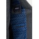 Dark Blue Color Check Pattern Design Classic Men's Suit