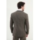 Beige Color Check Pattern Design Classic Men's Suit