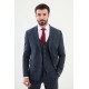 Dark Blue Color Classic Check Pattern Men's Suit