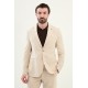 Beige Color Casual Men's Linen Suit