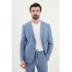 Blue Color Casual Striped Men's Suit