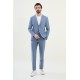 Blue Color Casual Striped Men's Suit