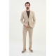 Beige Color Casual Striped Men's Suit