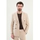 Beige Color Double Breasted Wool Men's Suit