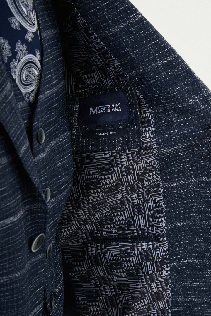 Dark Blue Color Double Breasted Wool Men's Suit