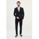 Dark Blue Color Casual Striped Men's Suit