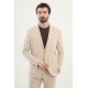 Beige Color Casual Striped Men's Suit