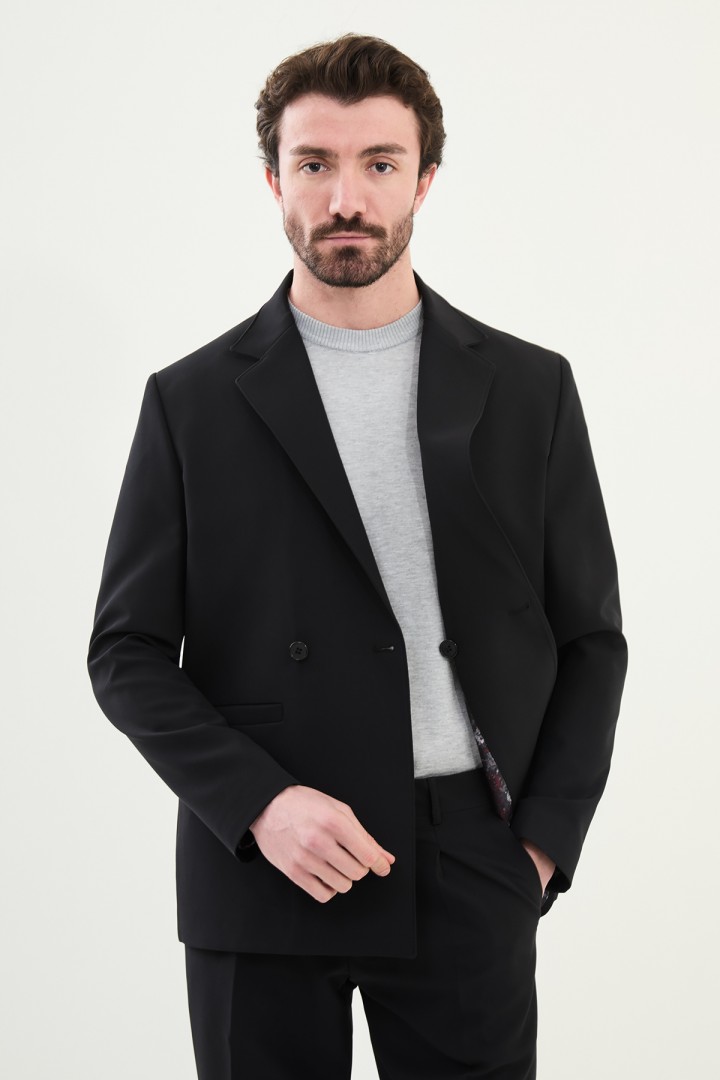 Black Color Casual Oversize Men's Suit