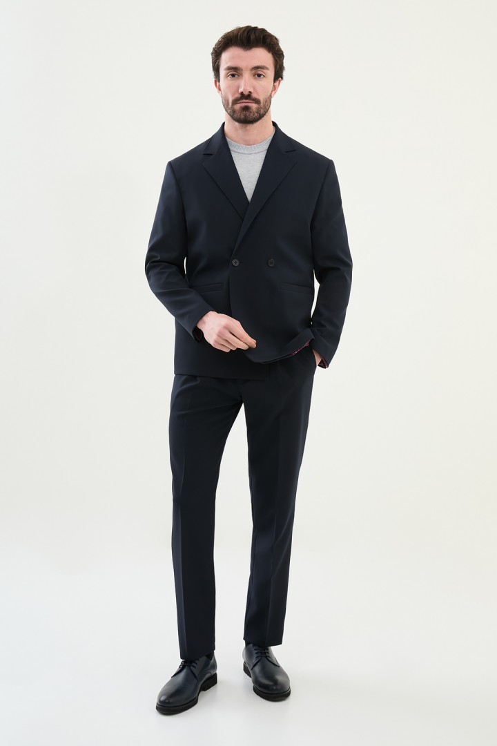 Dark Blue Color Casual Oversize Men's Suit