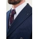 Dark Blue Color Classic Striped Double Breasted Men's Suit