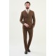 Brown Color Classic Double Breasted Wool Men's Suit