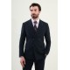 Dark Blue Color Classic Double Breasted Wool Men's Suit