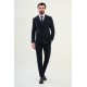 Dark Blue Color Classic Double Breasted Wool Men's Suit