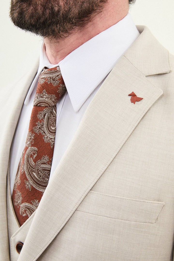 Beige Color Classic Men's Suit