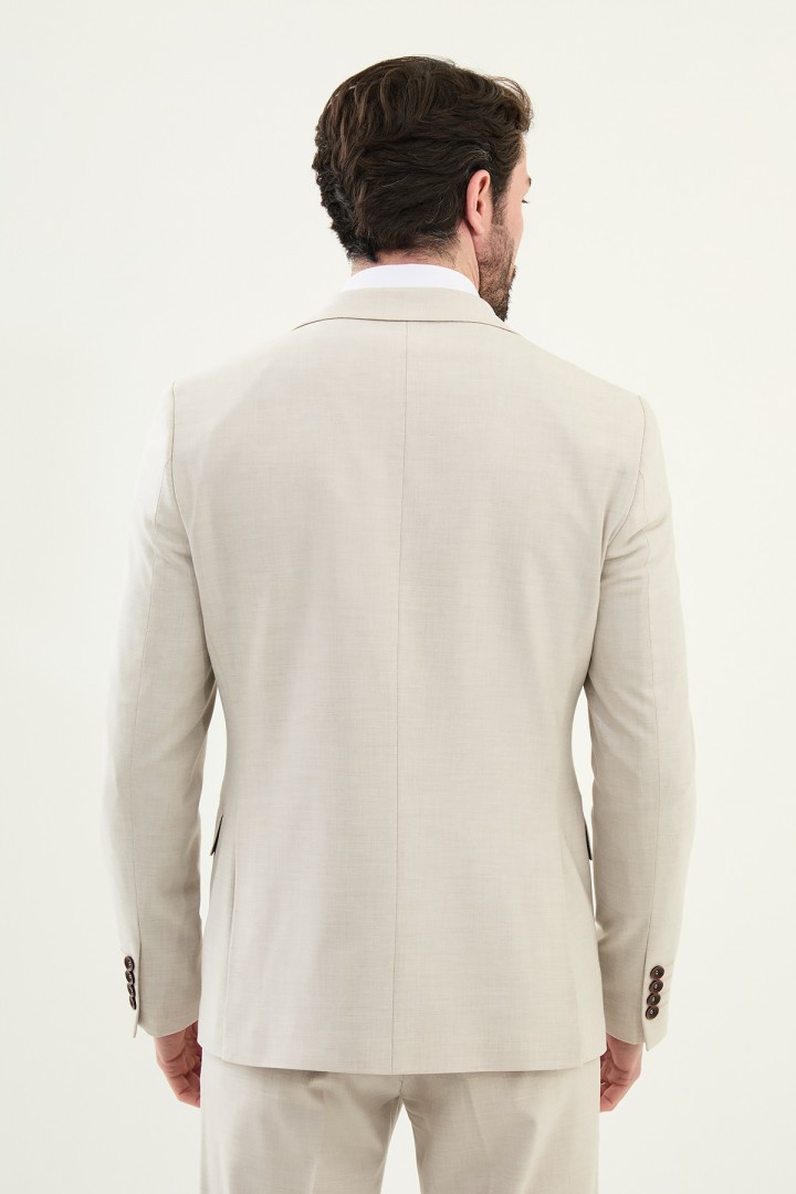 Beige Color Classic Men's Suit